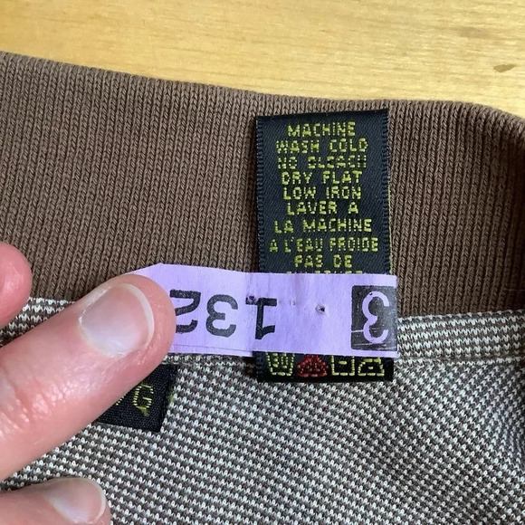 VINTAGE Brown Cotton Knit Polo Shirt Size L - Picture 11 of 14